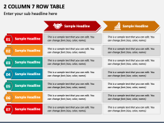 2 Column 7 Row Table for PowerPoint and Google Slides - PPT Slides