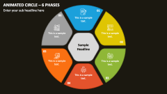 Animated Circle - 6 Phases PPT Slide 1