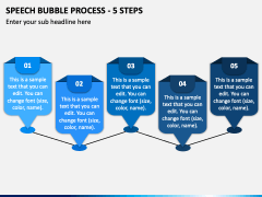 Speech Bubble Process - 5 Steps PPT Slide 2