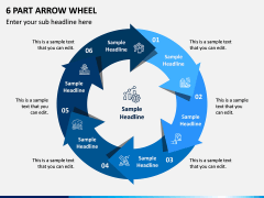 6 Part Arrow Wheel PPT Slide 1