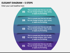 Elegant Diagram - 5 Steps PPT Slide 1