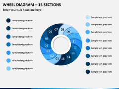 Wheel Diagram – 15 Sections PPT Slide 1