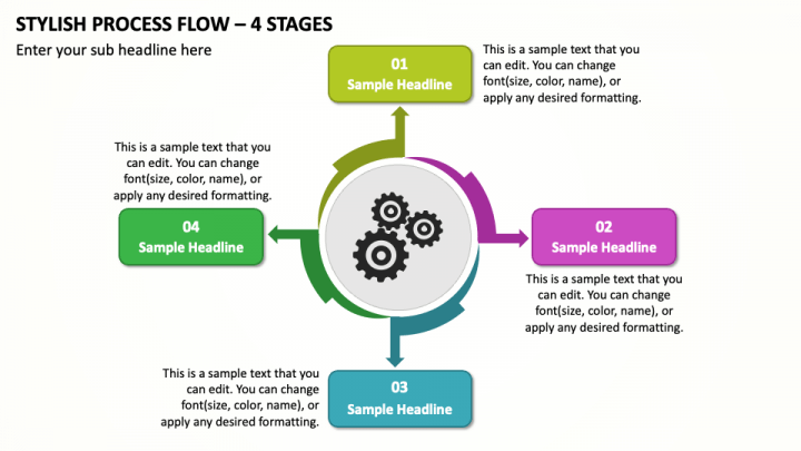 Stylish Process Flow - 4 Stages PPT Slide 1