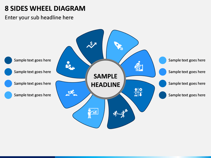 8 Sides Wheel Diagram PPT Slide 1