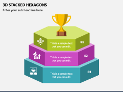 3d Stacked Hexagons PPT Slide 1
