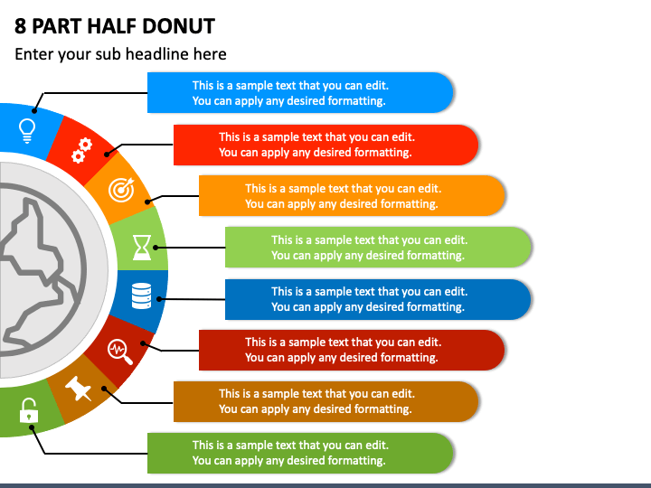 8 Part Half Donut PPT Slide 1