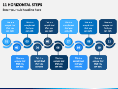 11 Horizontal Steps PPT Slide 1