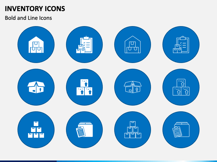 Inventory Icons PPT Slide 1