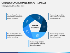 Circular Overlapping Shape – 5 Pieces PPT Slide 1