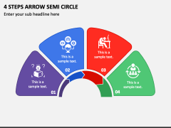 4 Steps Arrow Semi Circle PPT Slide 1