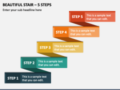 Beautiful Stair - 5 Steps PPT Slide 1