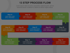 13 Step Process Flow Animated Presentation - SketchBubble