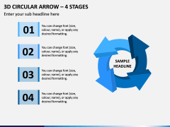 3d Circular Arrow – 4 Stages PPT Slide 1