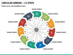 Circular Arrow - 11 Steps PPT Slide 2