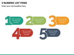 5 Numeric List Items PPT Slide 2