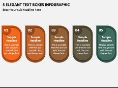 5 Elegant Text Boxes Infographic PPT Slide 1