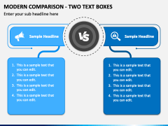Modern Comparison - Two Text Boxes PPT Slide 2