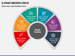 6 Stage Broken Circle PPT Slide 1