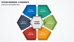 Stylish Hexagon - 6 Segments PPT Slide 1