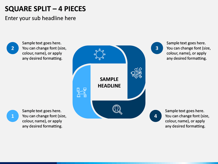 Square Split – 4 Pieces PPT Slide 1
