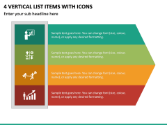4 Vertical List Items With Icons PPT Slide 2