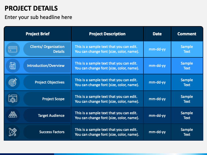 Project Details PowerPoint Template - PPT Slides | SketchBubble