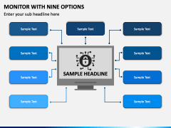Monitor with Nine Options PPT Slide 1