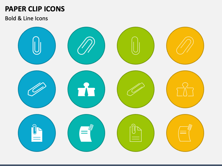 Paper Clip Icons PPT Slide 1