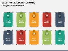 10 Options Modern Columns PPT Slide 1