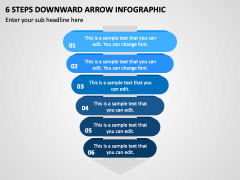 6 Steps Downward Arrow Infographic PPT Slide 1