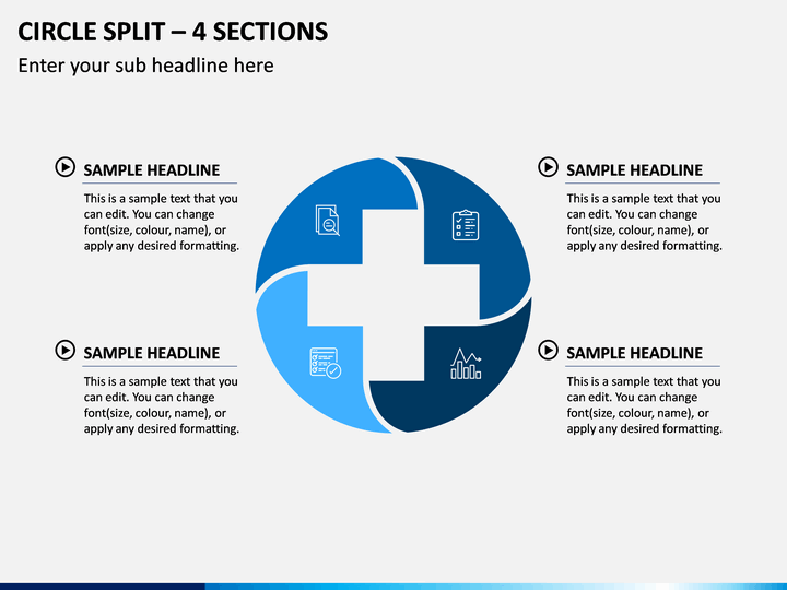 Circle Split – 4 Sections PPT Slide 1