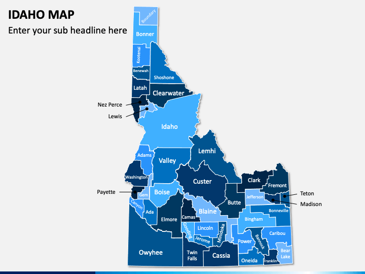 Idaho Map PPT Slide 1