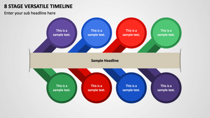 8 Stage Versatile Timeline PPT Slide 1