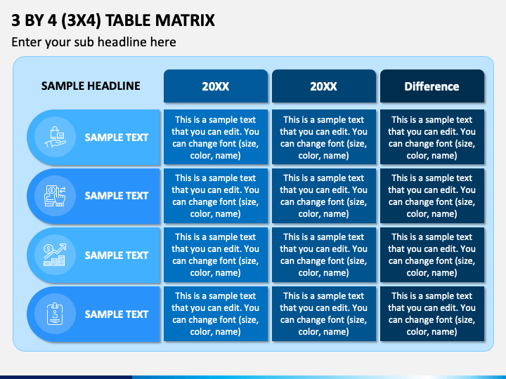 3 By 4 Table Matrix Slide 1