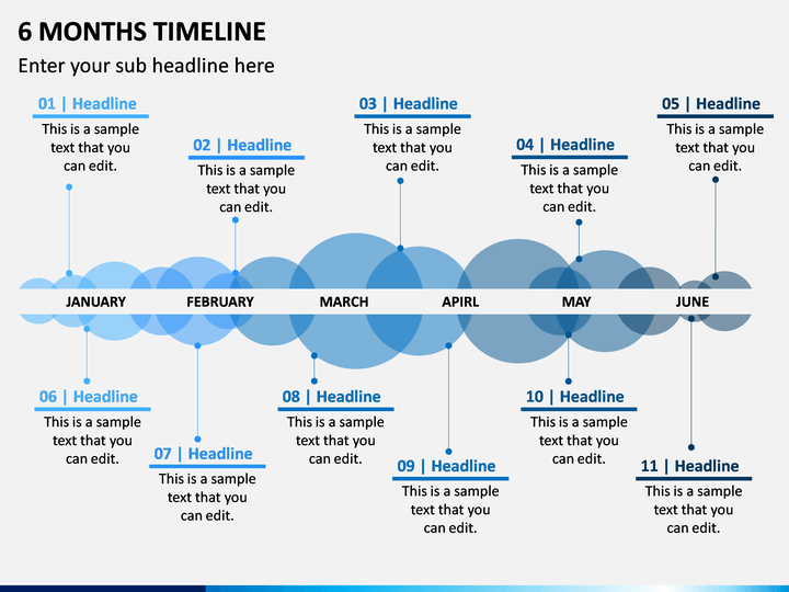 6 Months Timeline PPT Slide 1