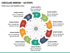 Circular Arrow - 10 Steps PPT Slide 2