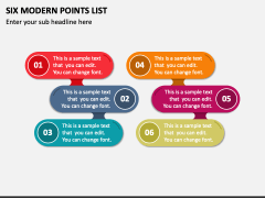 Six Modern Points List PPT Slide 1