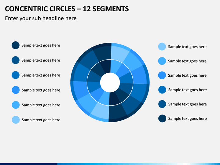 Concentric Circles – 12 Segments PPT Slide 1