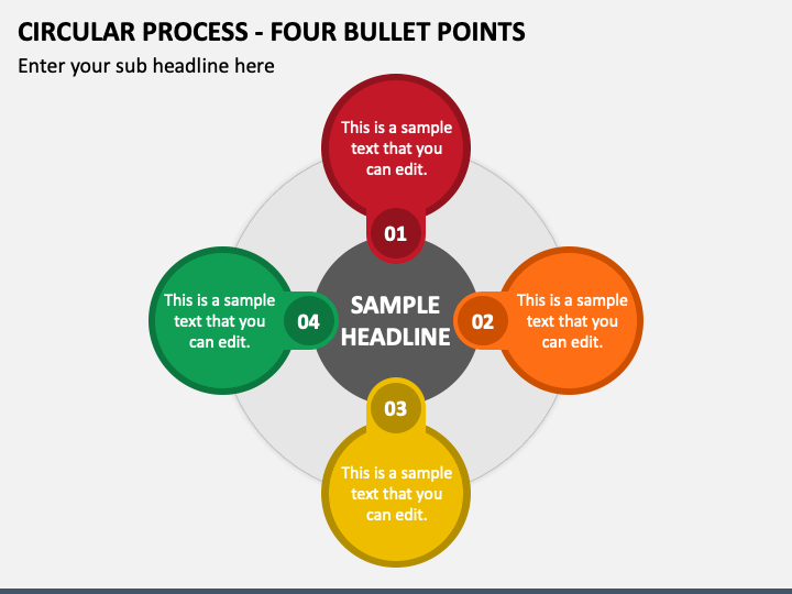Circular Process - Four Bullet Points PPT Slide 1