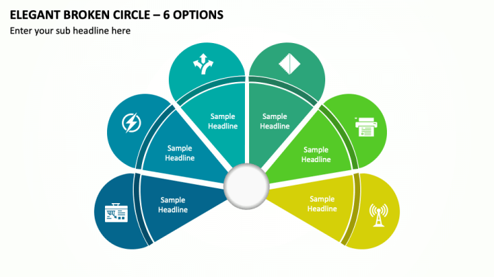 Elegant Broken Circle - 6 Options PPT Slide 1