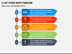 5 List Items with Timeline PPT Slide 2