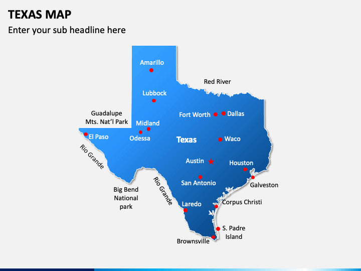 Texas Map PPT Slide 1