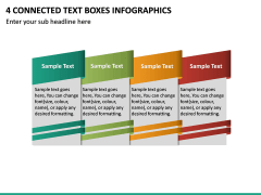 4 Connected Text Boxes Infographics PPT Slide 2