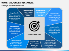 9 Parts Rounded Rectangle PPT Slide 1