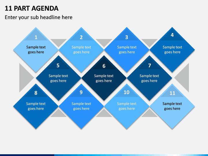 11 Part Agenda PPT Slide 1