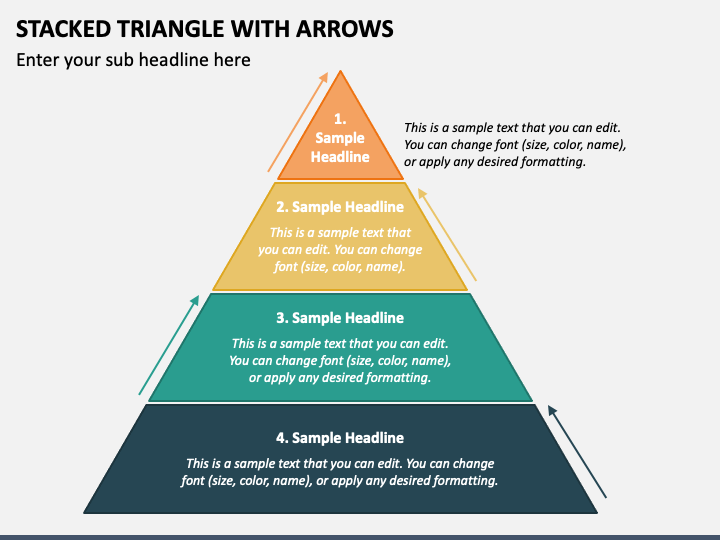 Stacked Triangle with Arrows PPT Slide 1