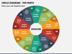 Circle Diagram - Ten Parts PPT Slide 1