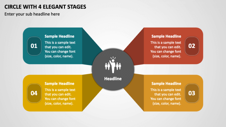 Circle with 4 Elegant Stages PPT Slide 1