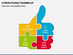 4 Pieces Puzzle Thumbs Up PPT Slide 2