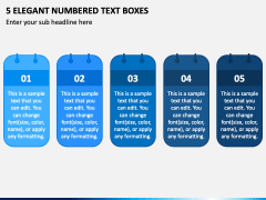 5 Elegant Numbered Text Boxes PPT Slide 2